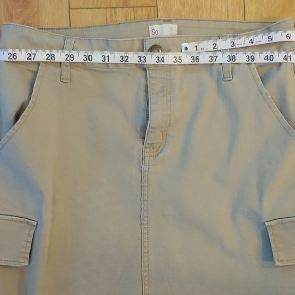 So Khaki Cargo Mini Skirt with Raw Distressed Hem size Junior Miss 15 - Picture 5 of 11